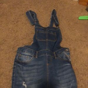 Jean overalls (skinny leg part)